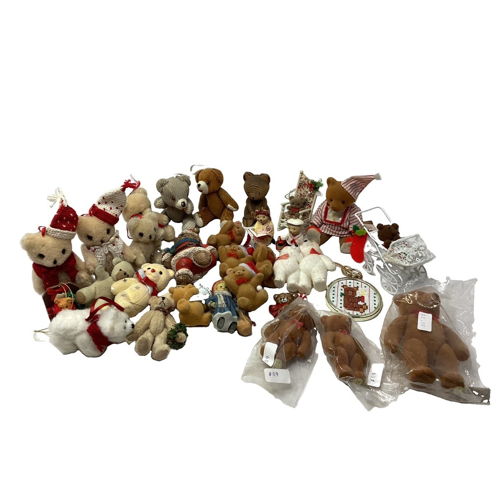 Vtg Lot Of Teddy Bear Christmas Ornaments/Crafts Jointed Dakin Philip Stahl